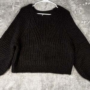 Free People Black Crew Neck Sweater S/P